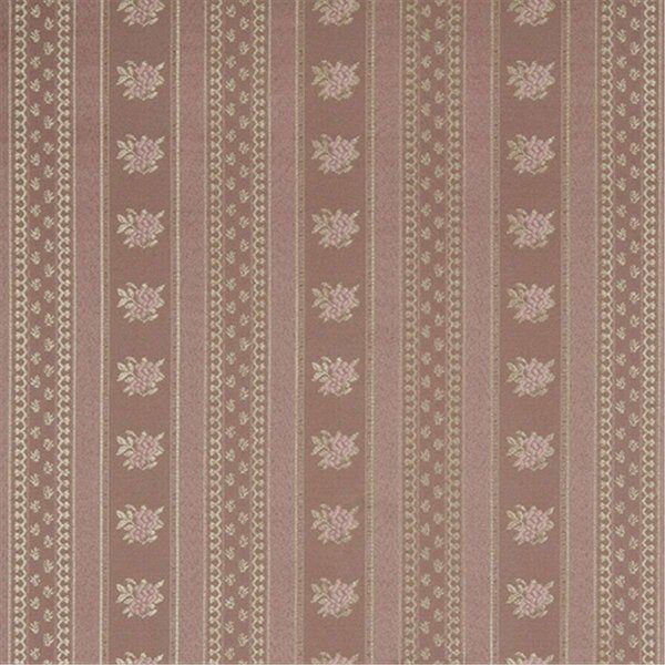 Fine-Line 54 in. Wide Gold And Pink- Floral Striped Brocade Upholstery Fabric FI2943168